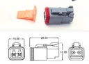 XBDT-06-2S CONECTOR HEMBRA 2 VIAS DT04 ESTANCO COMPLETO