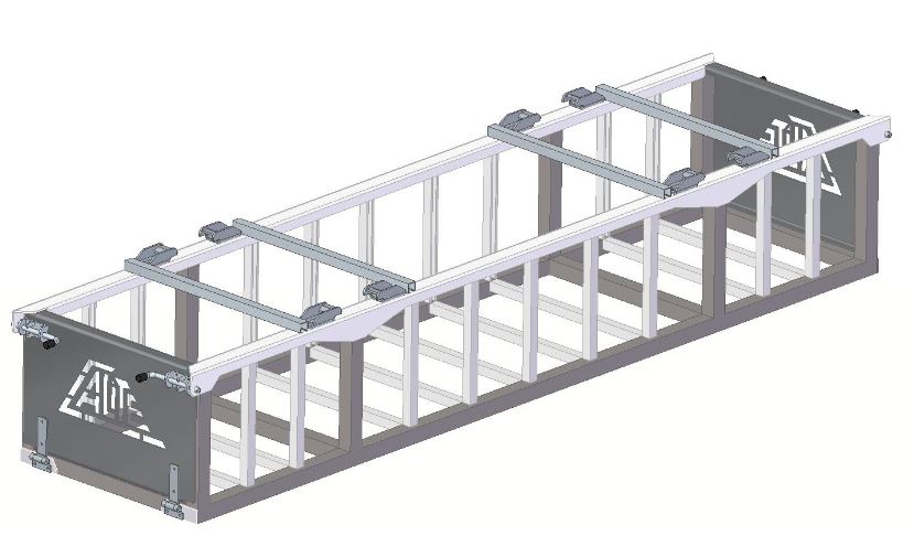 COFFRE INTÉGRAL ACCESSOIRES  CAGE ALUMINIUM NON ANODISÉ 520 x 365 x 2.430 mm (42,5 kg)