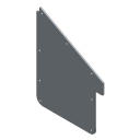 COPERTURA IN ACCIAIO INOX. AISI-304B COPERTURA POSTERIORE ALA-ALU-03 e=2,5 mm TAGLIO LASER