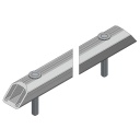 ARQUILLO ALU ANOD. NEGRO RECTO TIPO SOBRE PASAMANOS 85 mm 