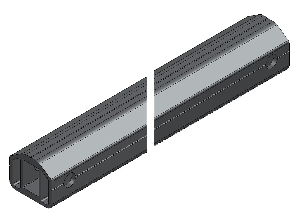 ARQUILLO ALU ANOD. NEGRO RECTO TIPO ECO-LIGHT PASAMANOS 75 mm 