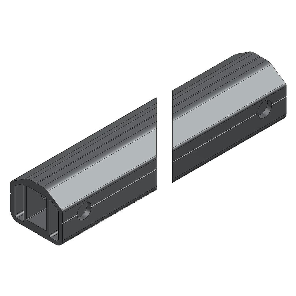 ARQUILLO ALU ANOD. NEGRO RECTO TIPO ECO-LIGHT PASAMANOS 85 mm 