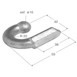 [008-003-015] ZONARI GANCHO SOLDABLE ALUMINIO PEQUE?O G-2