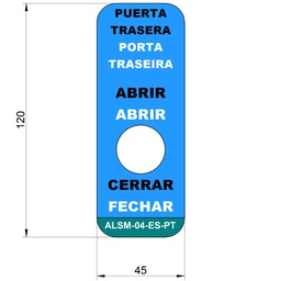 [046-001-1-007] ADHESIVO POLICARBONATO ALSM-04-ES-PT 45x120mm