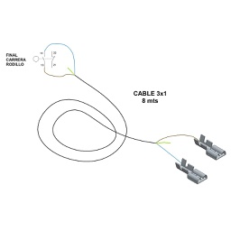 [013-010-15-060]  CABLE 3x1 INTERCONEXIÓN CUADRO CONTROL PM - FINAL CARRERA PUERTA TRASERA (8 m) 