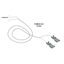 [013-010-15-070] CABLE 2X1 INTERCONEXIÓN CUADRO DE CONTROL PM - ZUMBADOR PUERTA HIDRÁULICA (6 m)