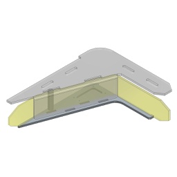 [009-003-2-172] ESCUADRA DE REFUERZO INTERIOR FRONTAL DRCHA. V2021 PASAMANOS A=85 mm