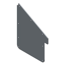 [009-002-1-061] COPERTURA IN ACCIAIO INOX. AISI-304B COPERTURA POSTERIORE ALA-ALU-03 e=2,5 mm TAGLIO LASER