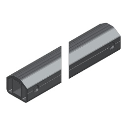 [009-011-2-161] ARQUILLO ALU ANOD. NEGRO RECTO TIPO ECO-LIGHT PASAMANOS 50 mm 