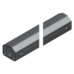 [009-011-2-167] ARQUILLO ALU ANOD. NEGRO RECTO TIPO ECO-LIGHT PASAMANOS 85 mm 